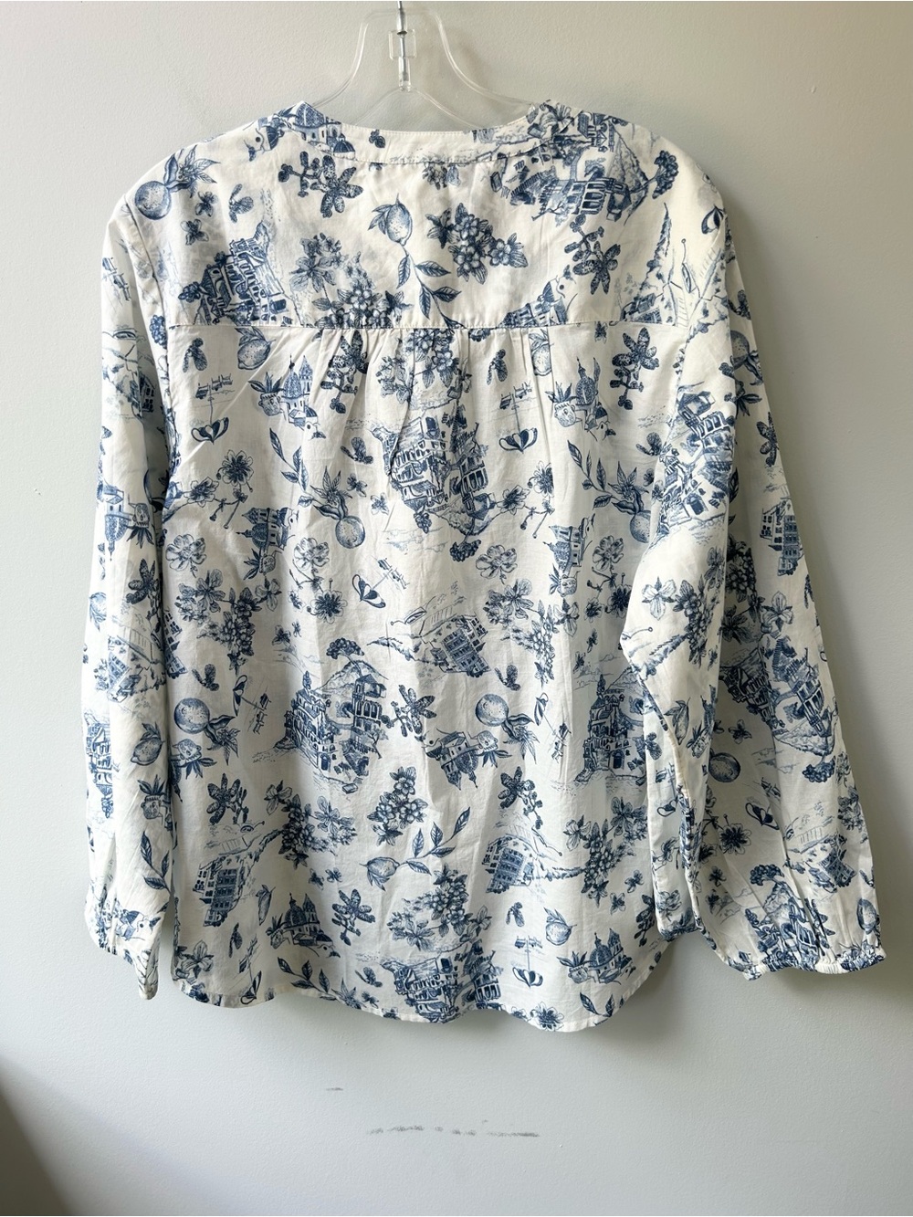 Lucky Brand NWT blue toile cotton button down blouse - Picture 7 of 10